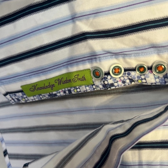 Robert Graham Men's Long Sleeve Button-Up Striped Size M - Picture 4 of 5